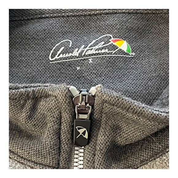 Arnold Palmer Pebble Beach Fleece Jacket Mens XL Gray Full Zip Golf Sweater - Picture 11 of 13